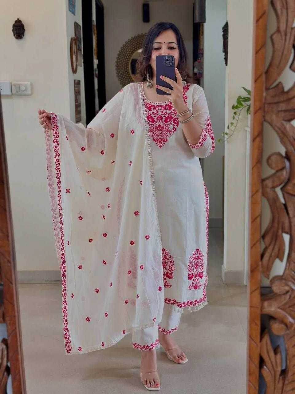 Silk Cotton Embroidery Ladies Suit - MYLUXURY LANE ENTERPRISE